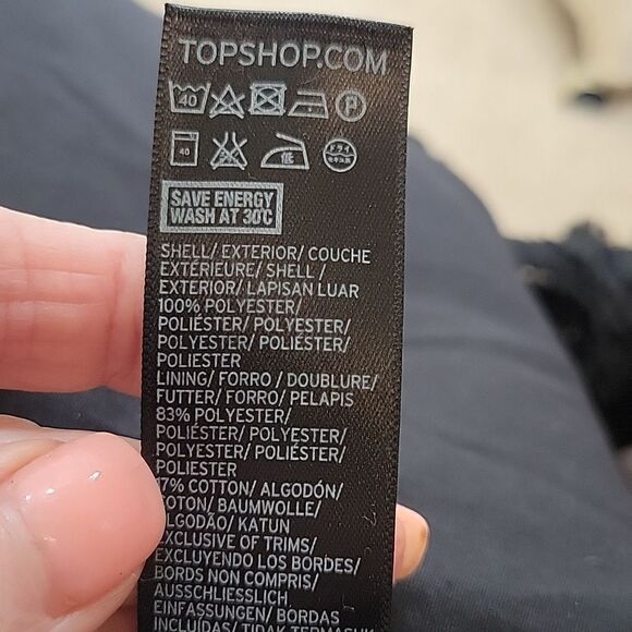 TOPSHOP Black Applique Skirt Size 6 NWT - Picture 12 of 13